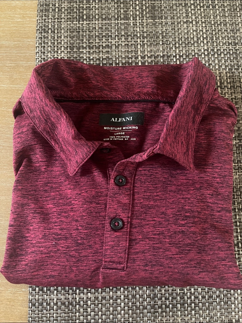 Alfani Men’s Moisture-Wicking Polo - Maroon Heather